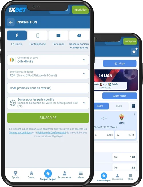 Connexion à 1xBet Côte d’Ivoire